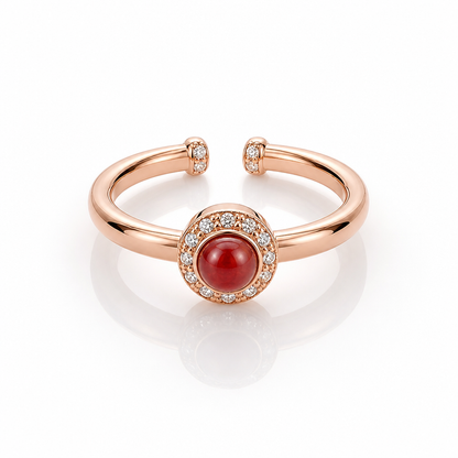 Rotatable Rose Gold Agate Ring