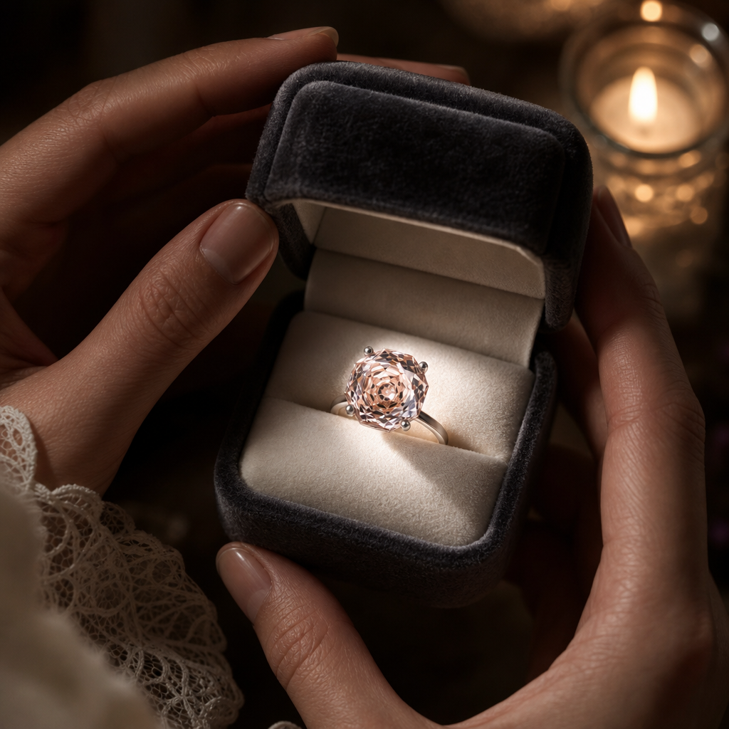 Potiy Morganite Octagon Ring