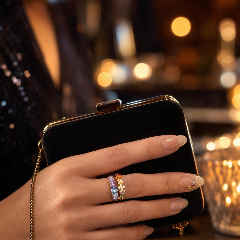Rainbow Gold Cubic Zirconia Ring