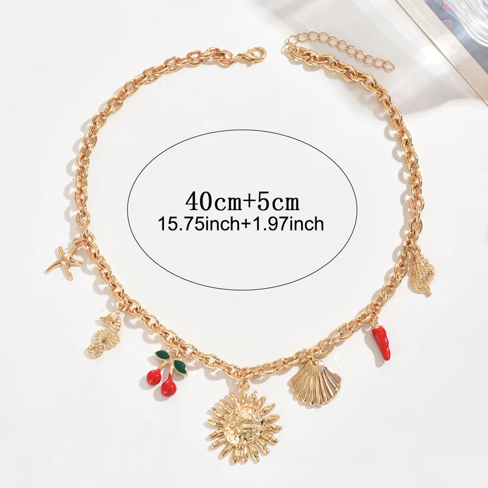 Chunky Sun Charm Necklace