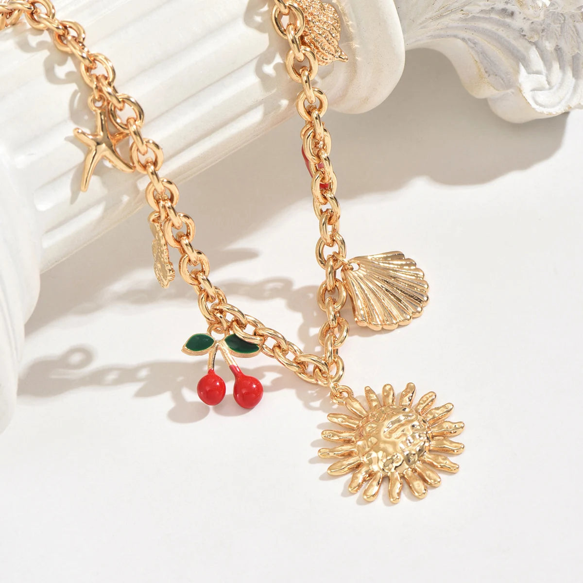 Chunky Sun Charm Necklace